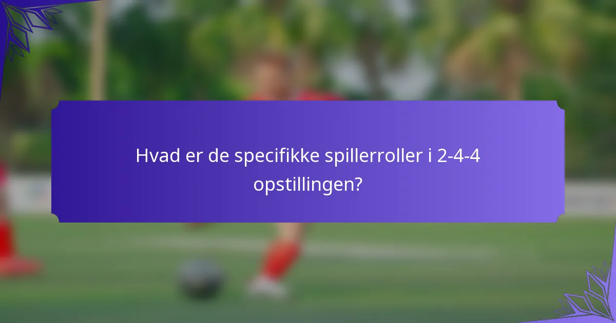 Hvad er de specifikke spillerroller i 2-4-4 opstillingen?